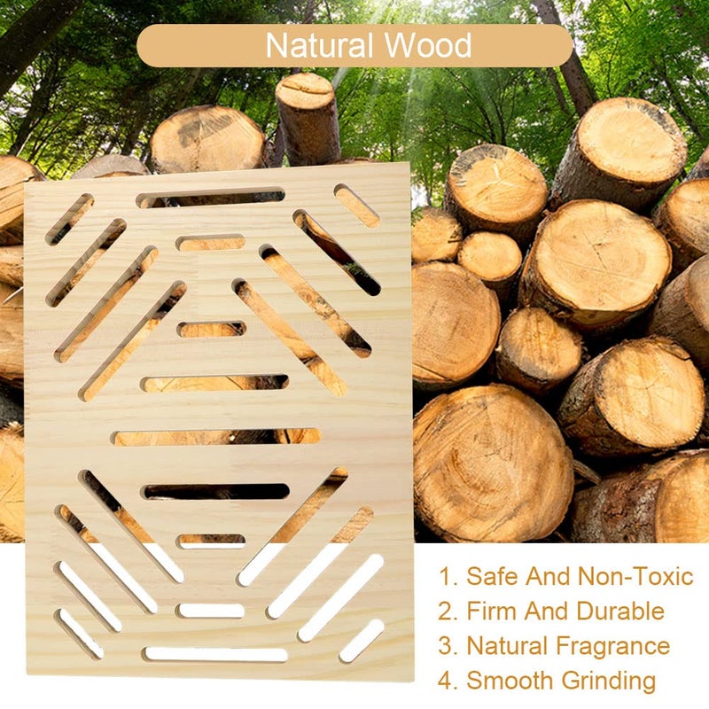 Litewoo Rabbit Scratch Board Foot Pad Mat Chew Toy Grinding Claws Teeth Natural Wood for Small Animal Rabbit Hamster Chinchilla Guinea Pig Ferret Gerbil Bunny Rat Cage Accessories (B) - Image 3